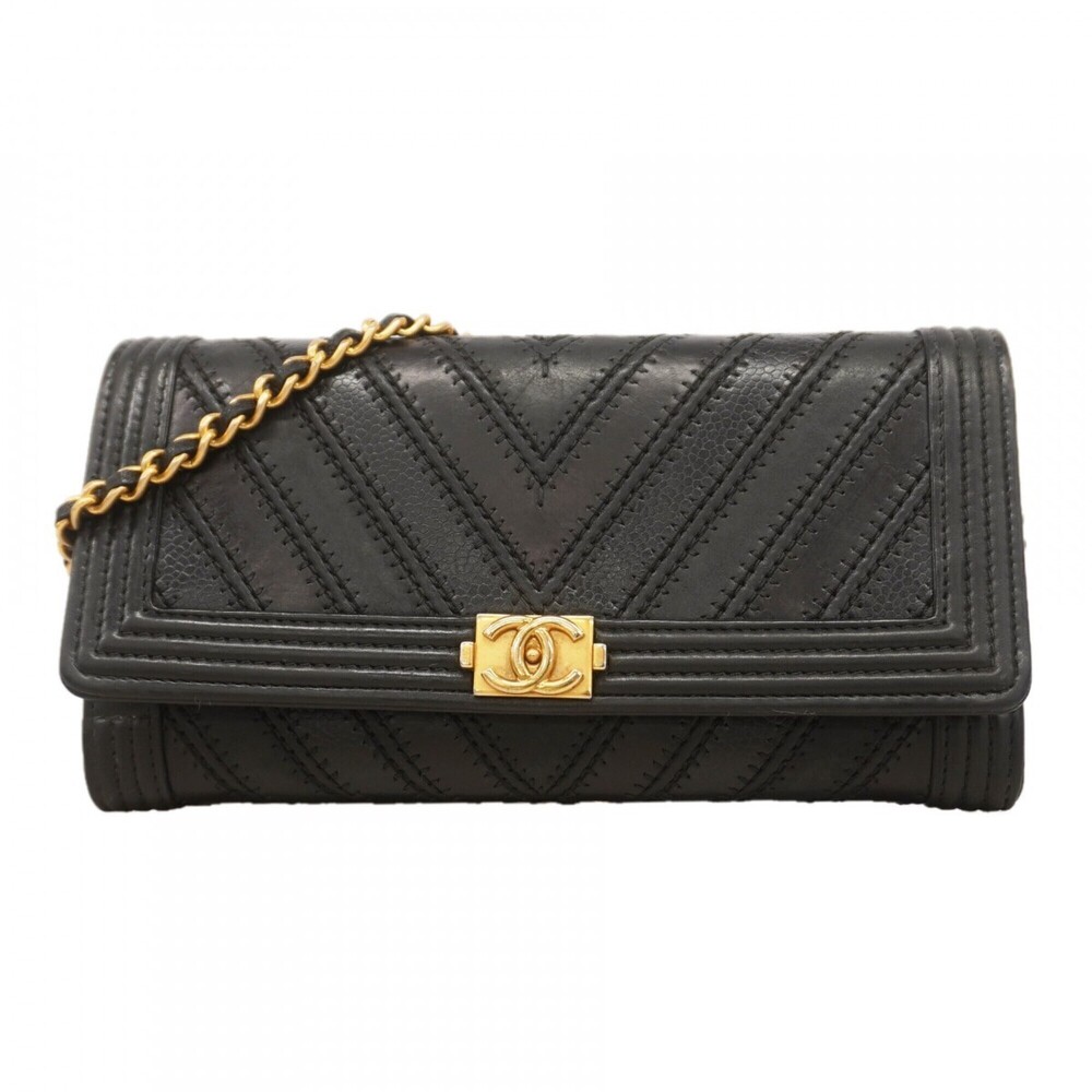 CHANEL Black Leather Wallet